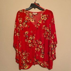 Yellow Sunflower Long Sleeve Blouse